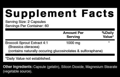 Oxify Broccoli Sprout Extract 1000 mg – 120 Capsules | Gluten-Free, Non-GMO | Made in USA