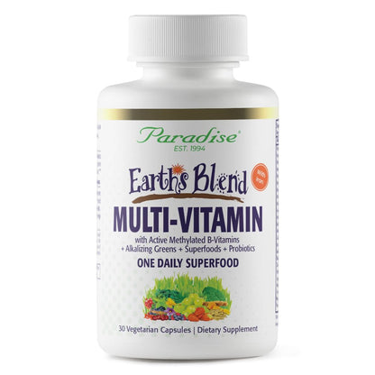 Paradise Herbs Earth's Blend Women's Multivitamin with Iron – 30 Capsules, 48 Organic Superfoods