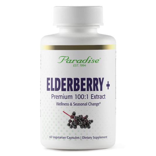 Paradise Herbs Elderberry with Zinc Extract – Immune Support, 60 Veg Capsules