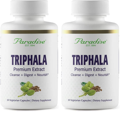 Paradise Herbs Organic Triphala Extract – Super Potent, Ultra Pure, Vegan, Non-GMO, Gluten Free | 60 Vegetarian Capsules (2-Pack)
