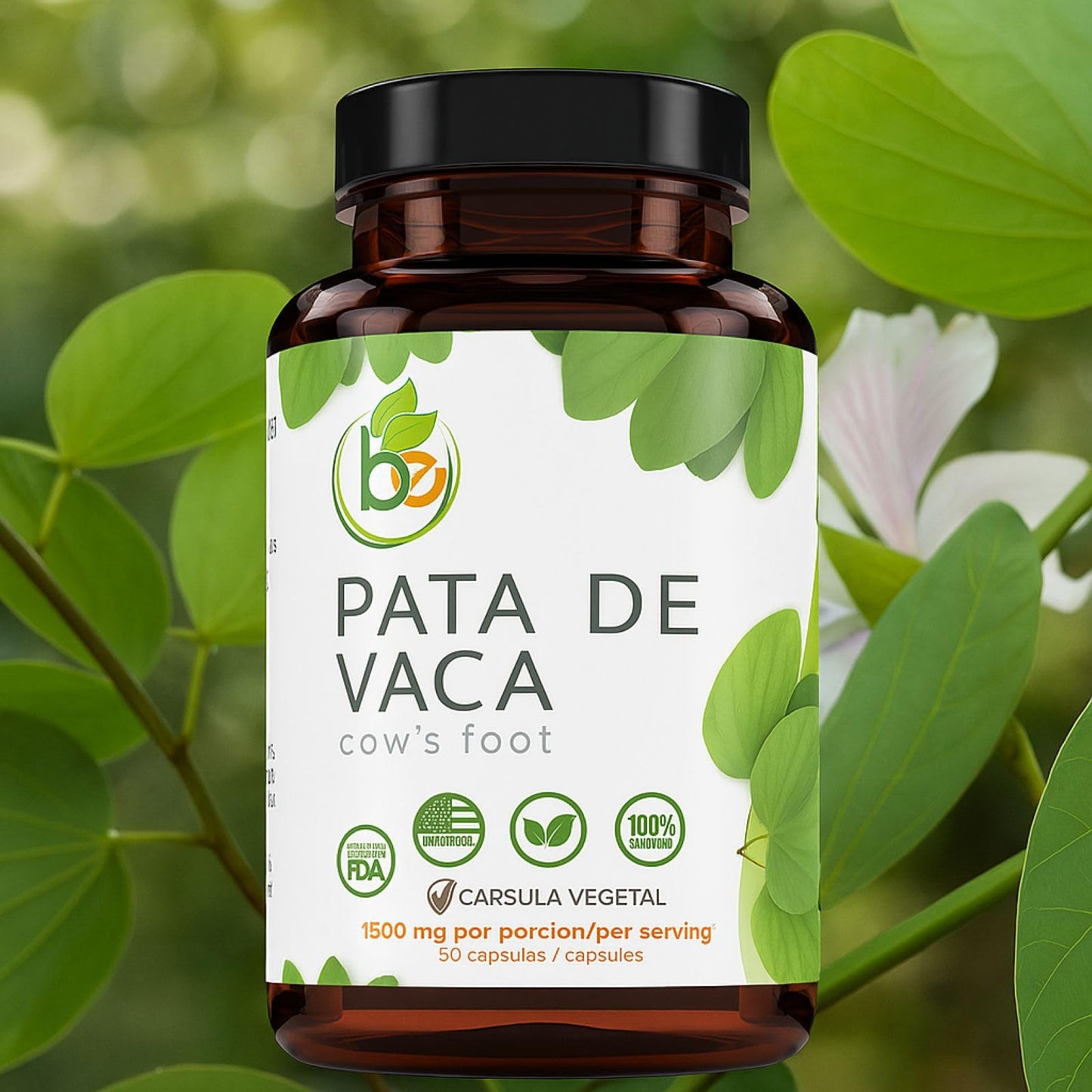 Pata de Vaca Capsules - 90 Veggie Caps (1500 mg) - Organic, Non-GMO, Vegan | BexpertsUSA