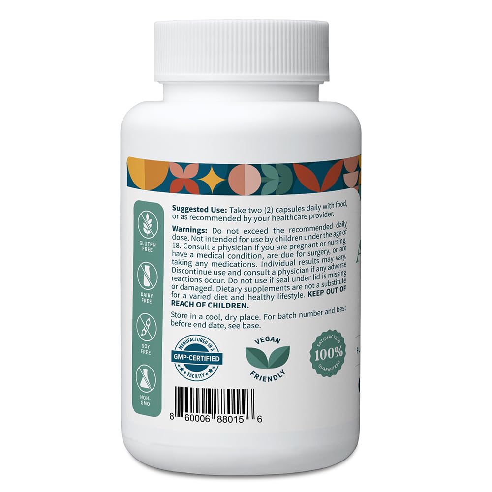Pattern Wellness Ashwagana Complex – Organic KSM-66® & Black Pepper, 180 Vegan Capsules