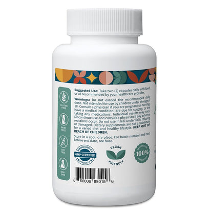 Pattern Wellness Ashwagana Complex – Organic KSM-66® & Black Pepper, 180 Vegan Capsules