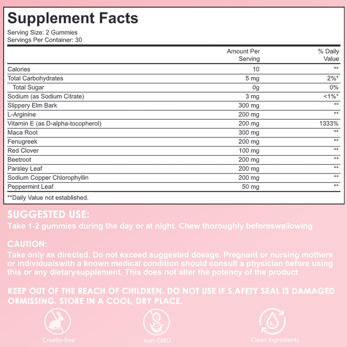 Pheromone Gummies for Women – Slippery Elm, Hormone Balance, Odor Support, 60 Vegan Gummies