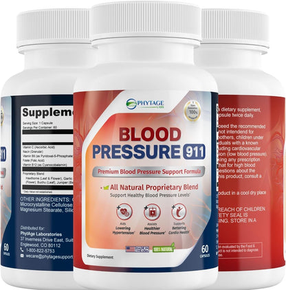 Phytage Labs Blood Pressure 911 Premium BP Support Pills - 2 Pack