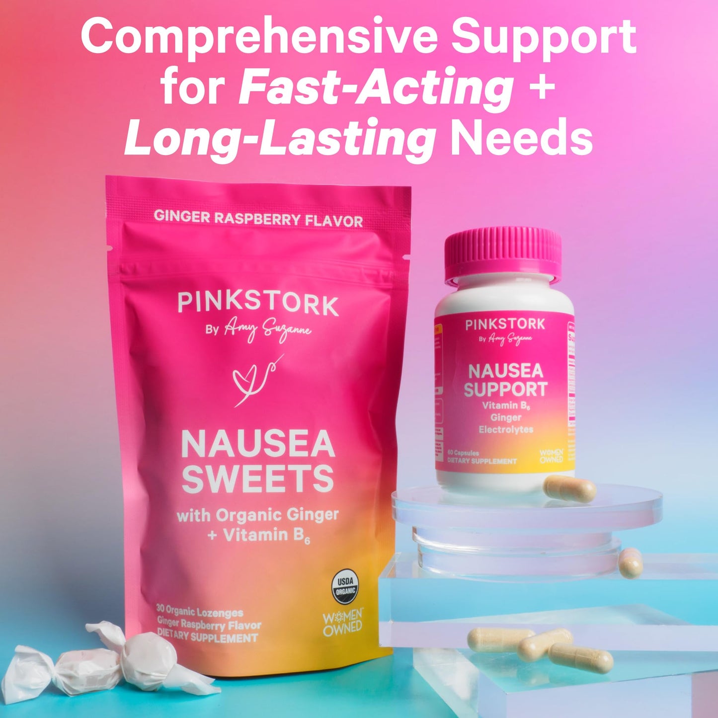 Pink Stork Vitamin B6, Ginger & Electrolyte Capsule – GLP1 Support & Gentle Digestive Balance