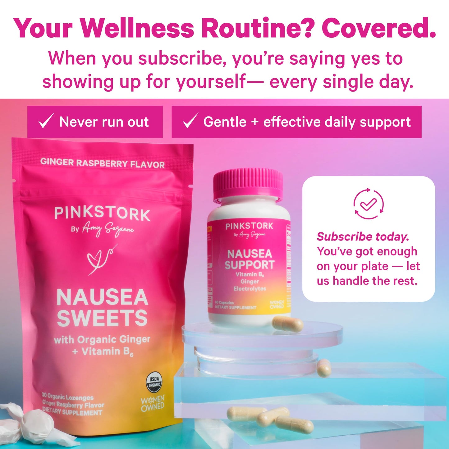 Pink Stork Vitamin B6, Ginger & Electrolyte Capsule – GLP1 Support & Gentle Digestive Balance