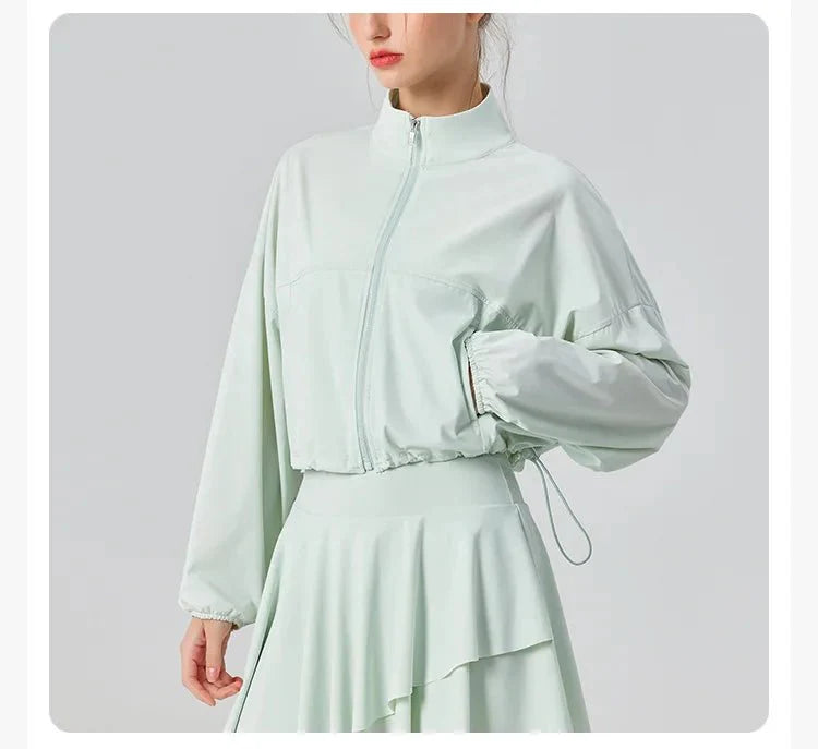 Stand Collar UPF50+ Crop Sport Jacket