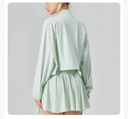Stand Collar UPF50+ Crop Sport Jacket