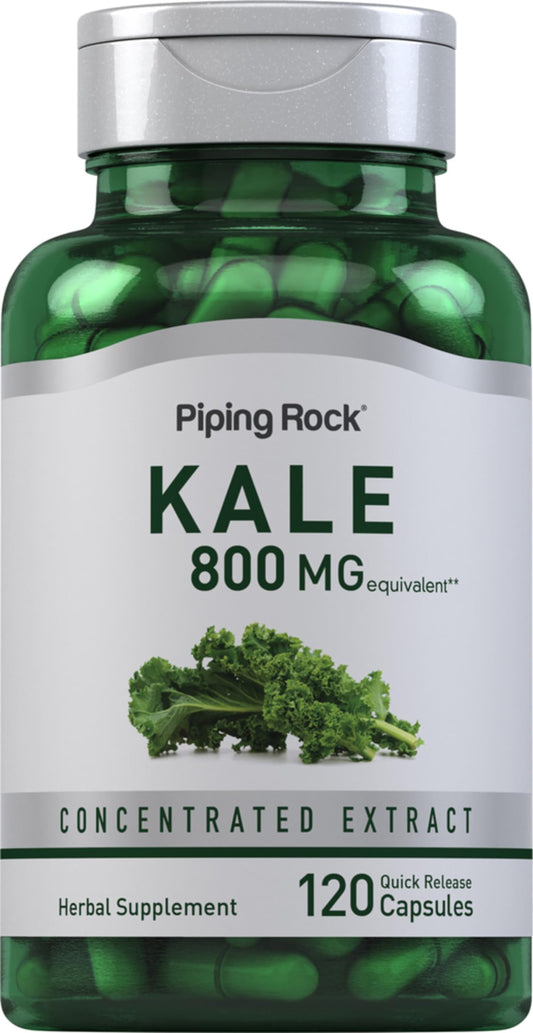 Piping Rock Estratto di Cavolo Riccio Capsule 800mg – 120 Conteggio, Senza Glutine e Non-OGM