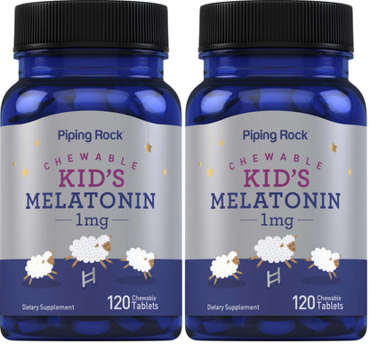 Piping Rock Kids Melatonin 1mg | 120 Chewables | Pack of 2