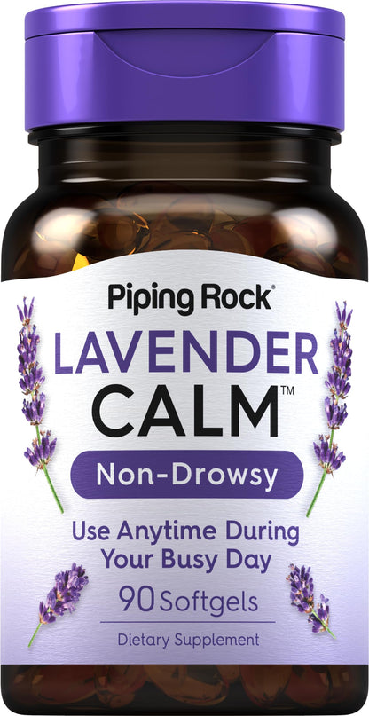 Piping Rock Lavender Calm Pills – 90 Softgels | Non-Drowsy, Non-GMO & Gluten Free