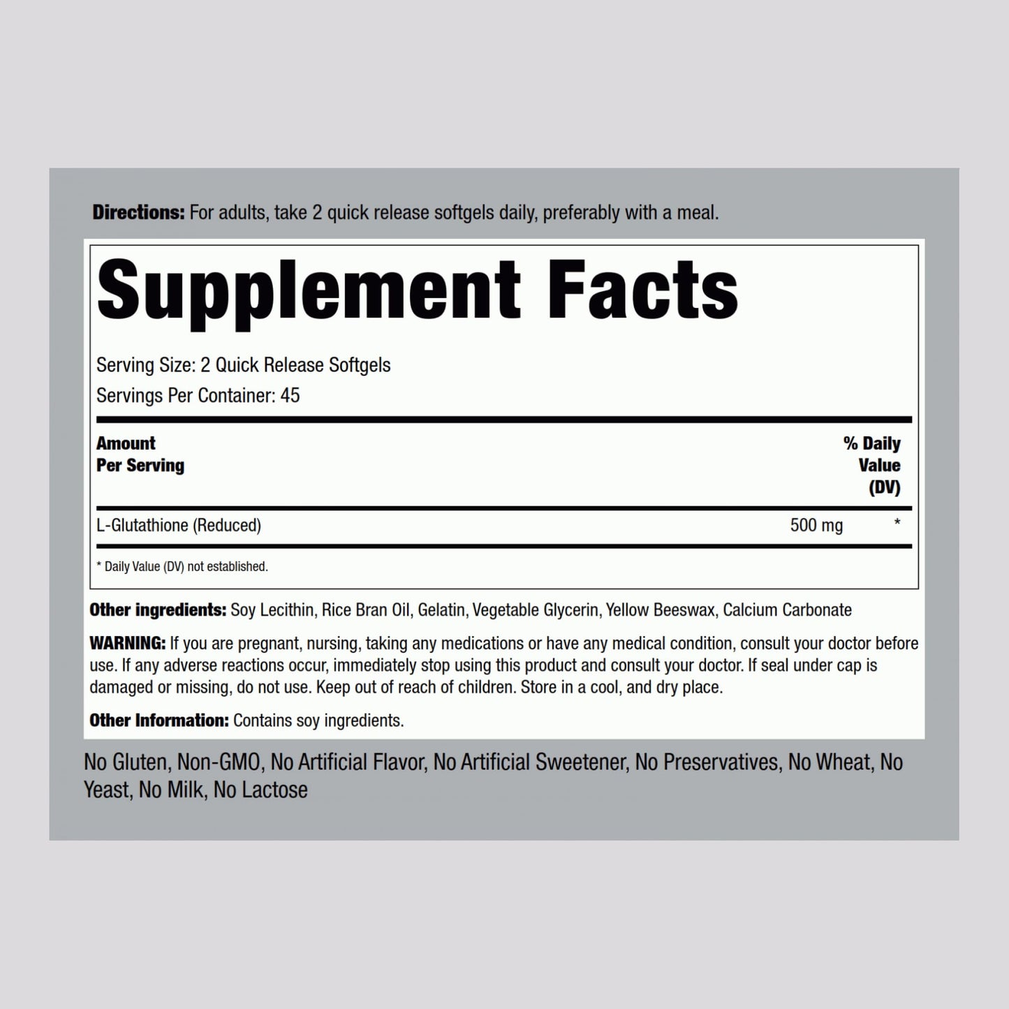 Piping Rock Liposomal Glutathione | 500mg | 90 Softgels | Reduced Supplement | Non-GMO, Gluten Free