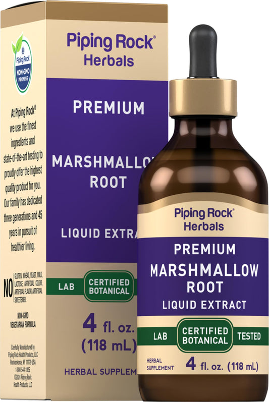 Piping Rock Estratto Liquido di Radice di Altea — Tintura Senza Alcool (120 ml), Vegetariano, Senza OGM, Senza Glutine