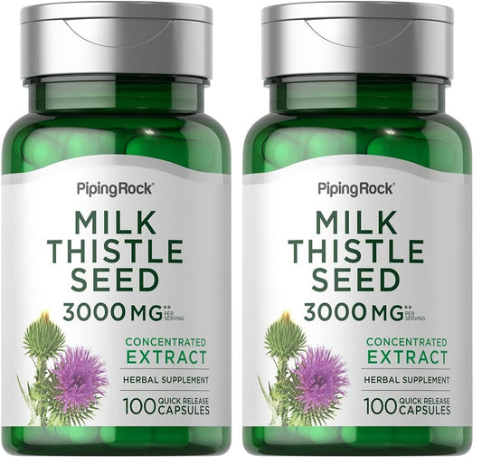 Piping Rock Cardo Mariano 3000mg – 100 Capsule | Senza OGM e Senza Glutine (Confezione da 2)