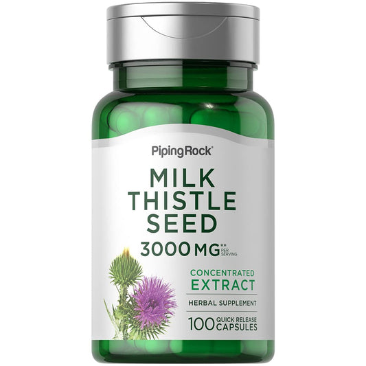 Piping Rock Cardo Mariano 3000mg - 100 Capsule | Estratto Erboristico Concentrato | Senza OGM, Senza Glutine