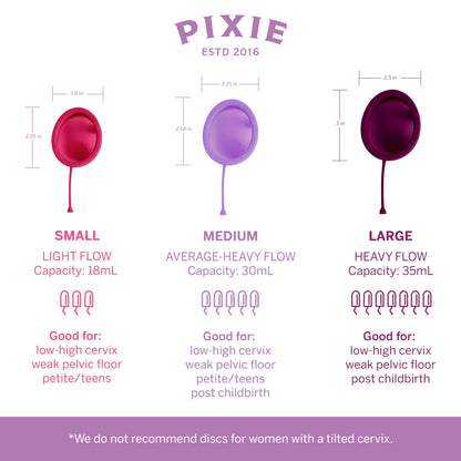 Pixie Menstrual Disc – 12-Hour Comfort, 100% Medical-Grade Silicone (Medium)