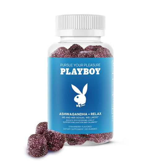 Playboy Ashwagandha + Relax Gummies – 60 Gommose Fragola, Vegane, Non-OGM