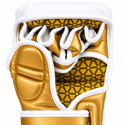 Playerz Power MMA Sparring Gloves - White/Gold