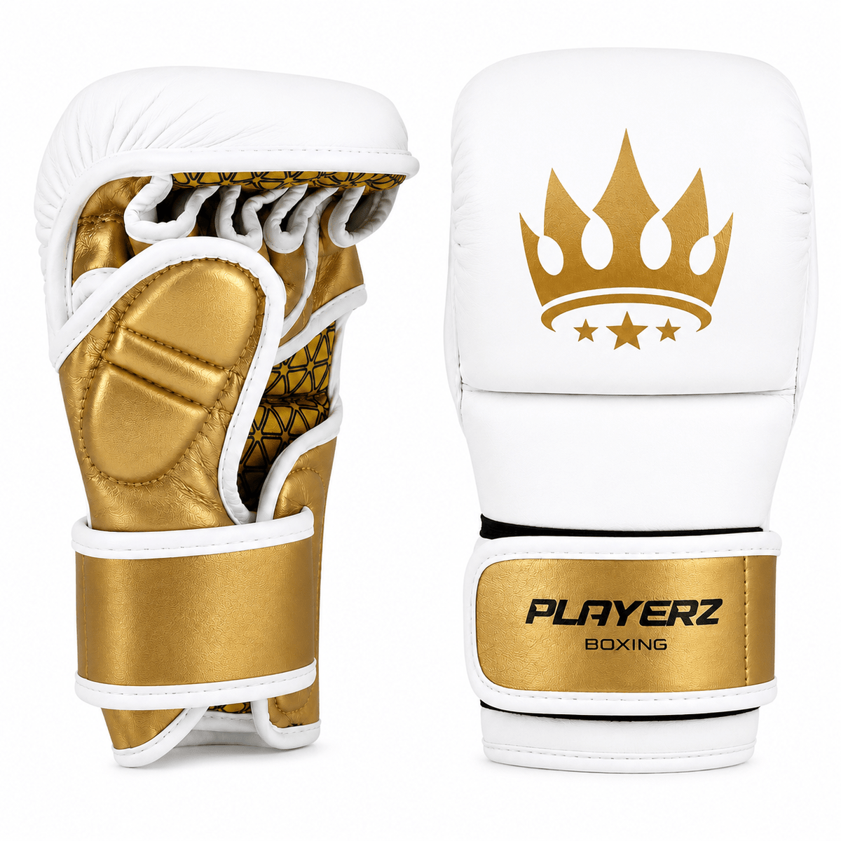 Playerz Power MMA Sparring Gloves - White/Gold