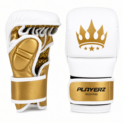 Playerz Power MMA Sparring Gloves - White/Gold