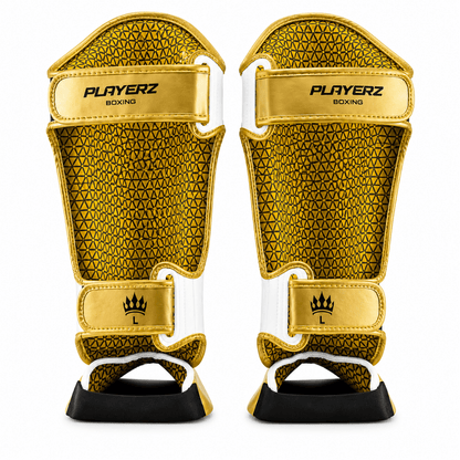 Playerz Power Shin Guards - White/Gold