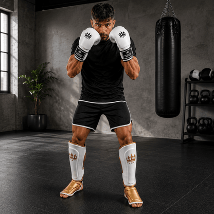 Playerz Power Shin Guards - White/Gold
