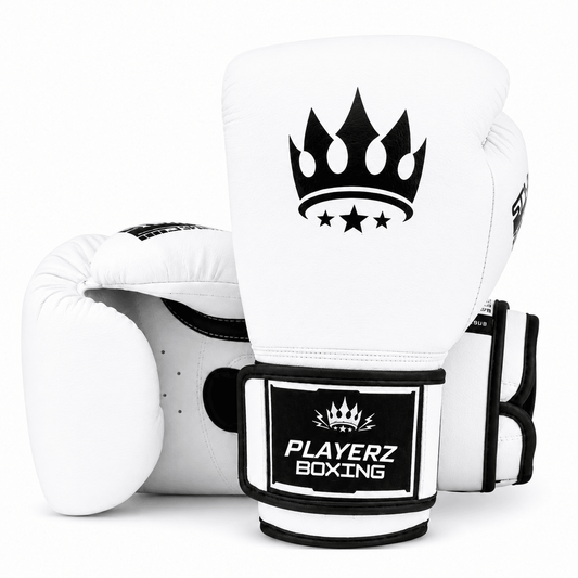 Playerz SparTech Boxing Gloves - White/Black