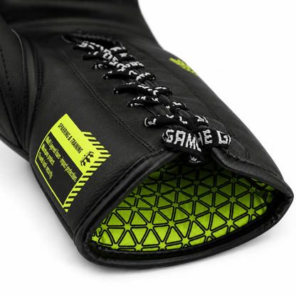 Playerz SparTech Lace Boxing Gloves - Black/Neon
