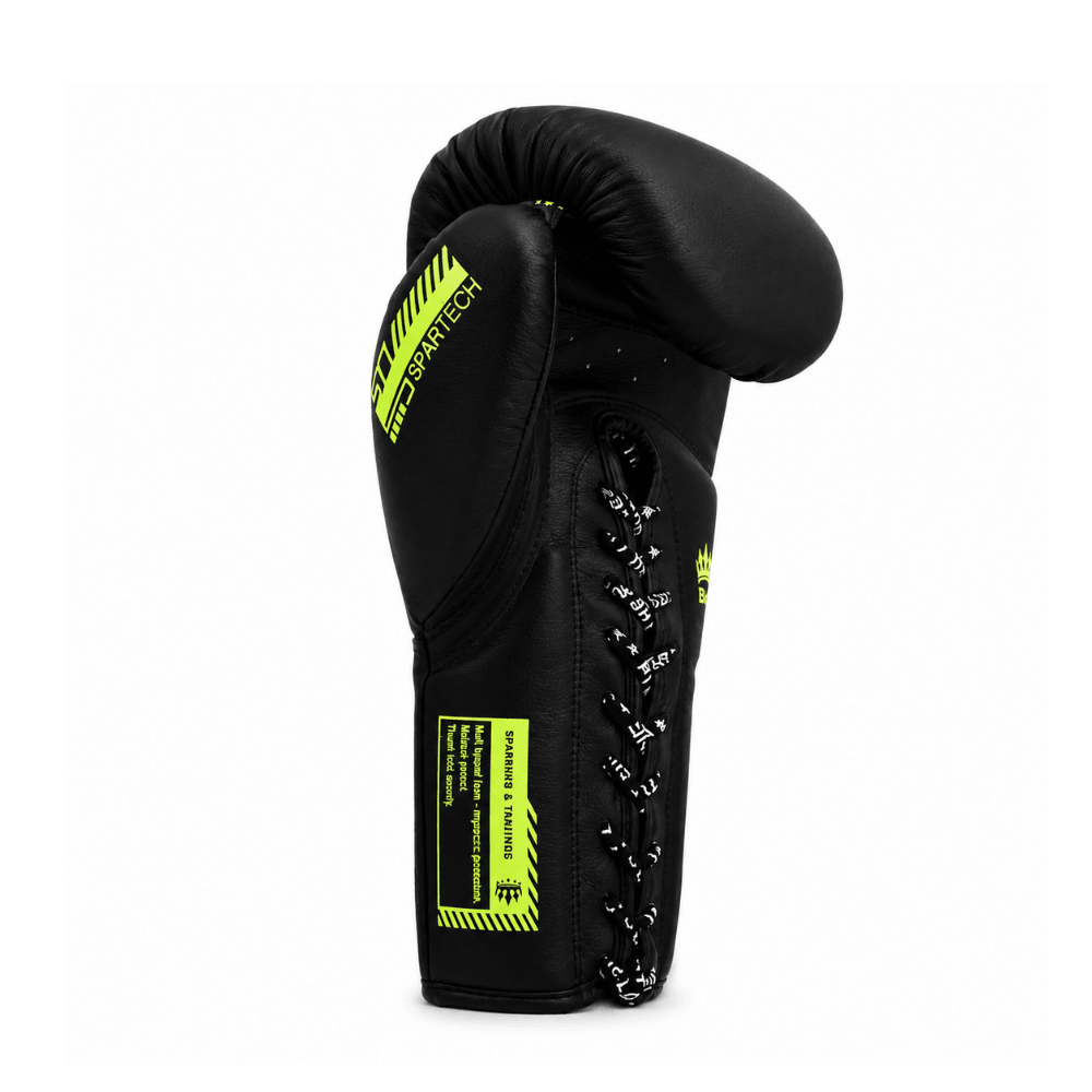 Playerz SparTech Lace Boxing Gloves - Black/Neon