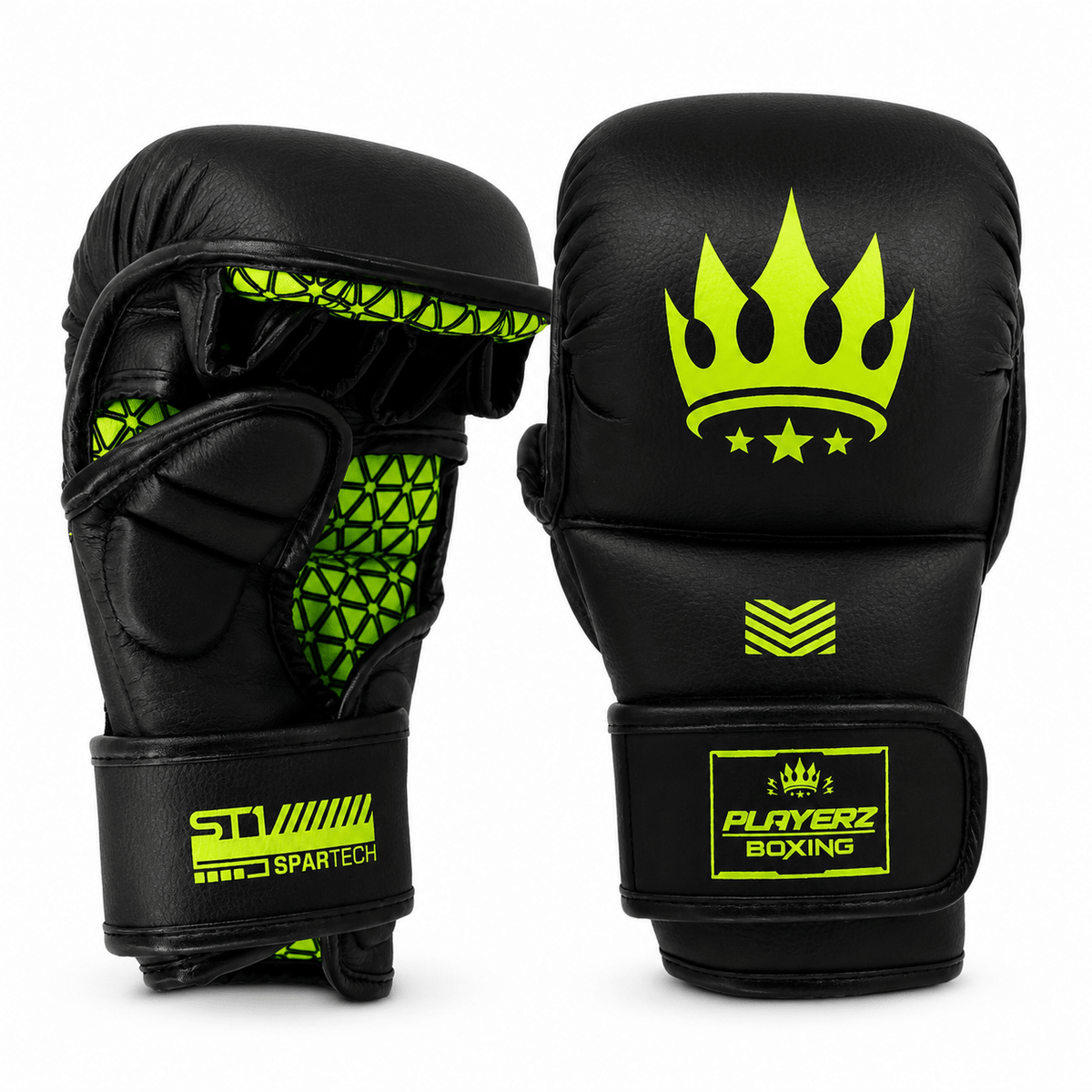 Playerz SparTech MMA Sparring Gloves - Black/Neon
