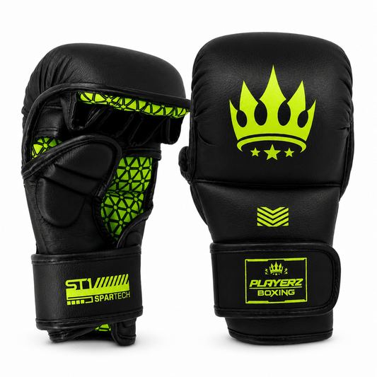 Playerz SparTech MMA Sparring Gloves - Black/Neon