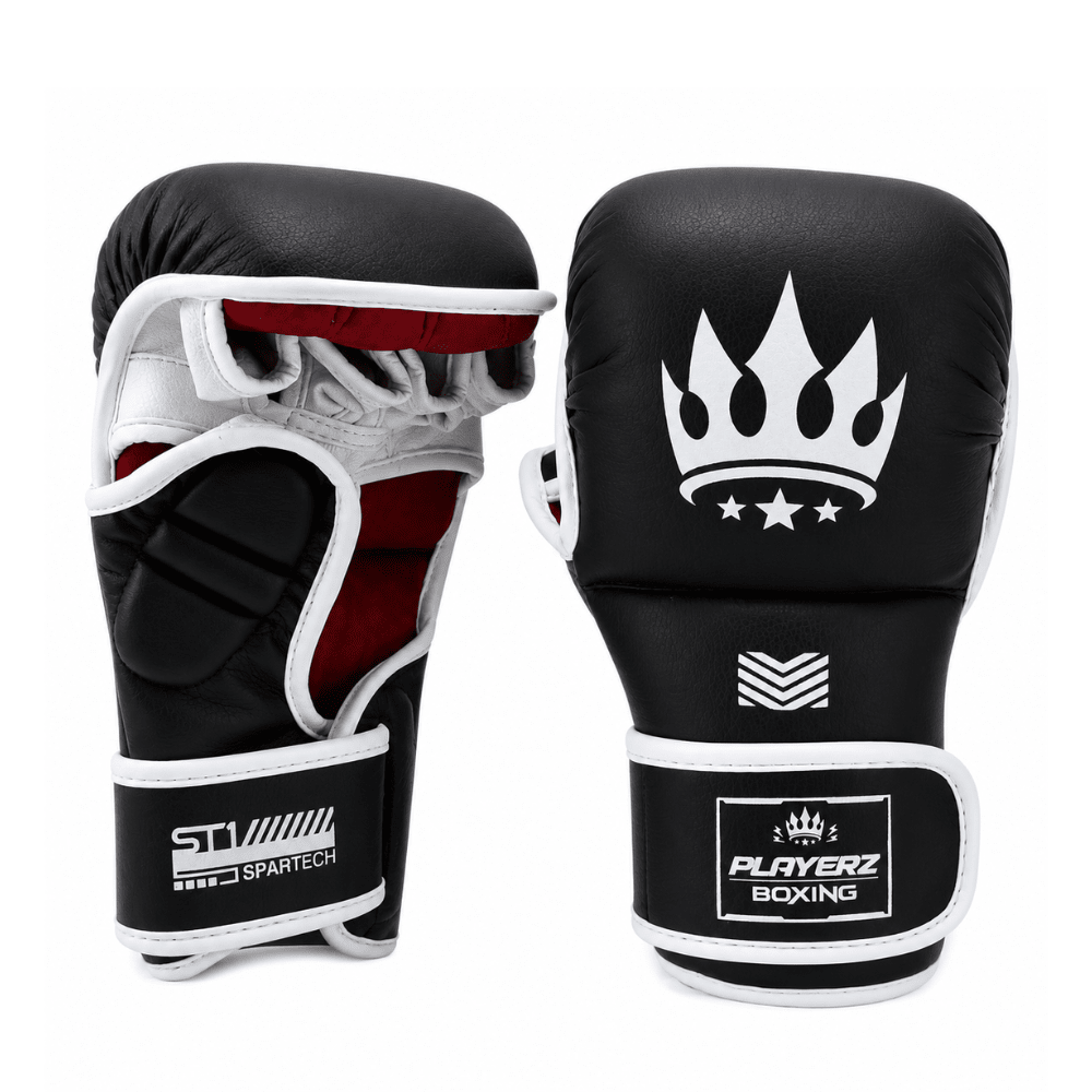 Playerz SparTech MMA Sparring Gloves - Black/White