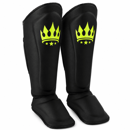 Playerz SparTech Shin Guards - Black/Neon