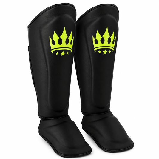 Playerz SparTech Shin Guards - Black/Neon