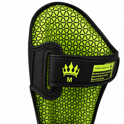 Playerz SparTech Shin Guards - Black/Neon
