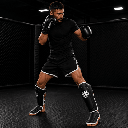 Playerz SparTech Shin Guards - Black/White