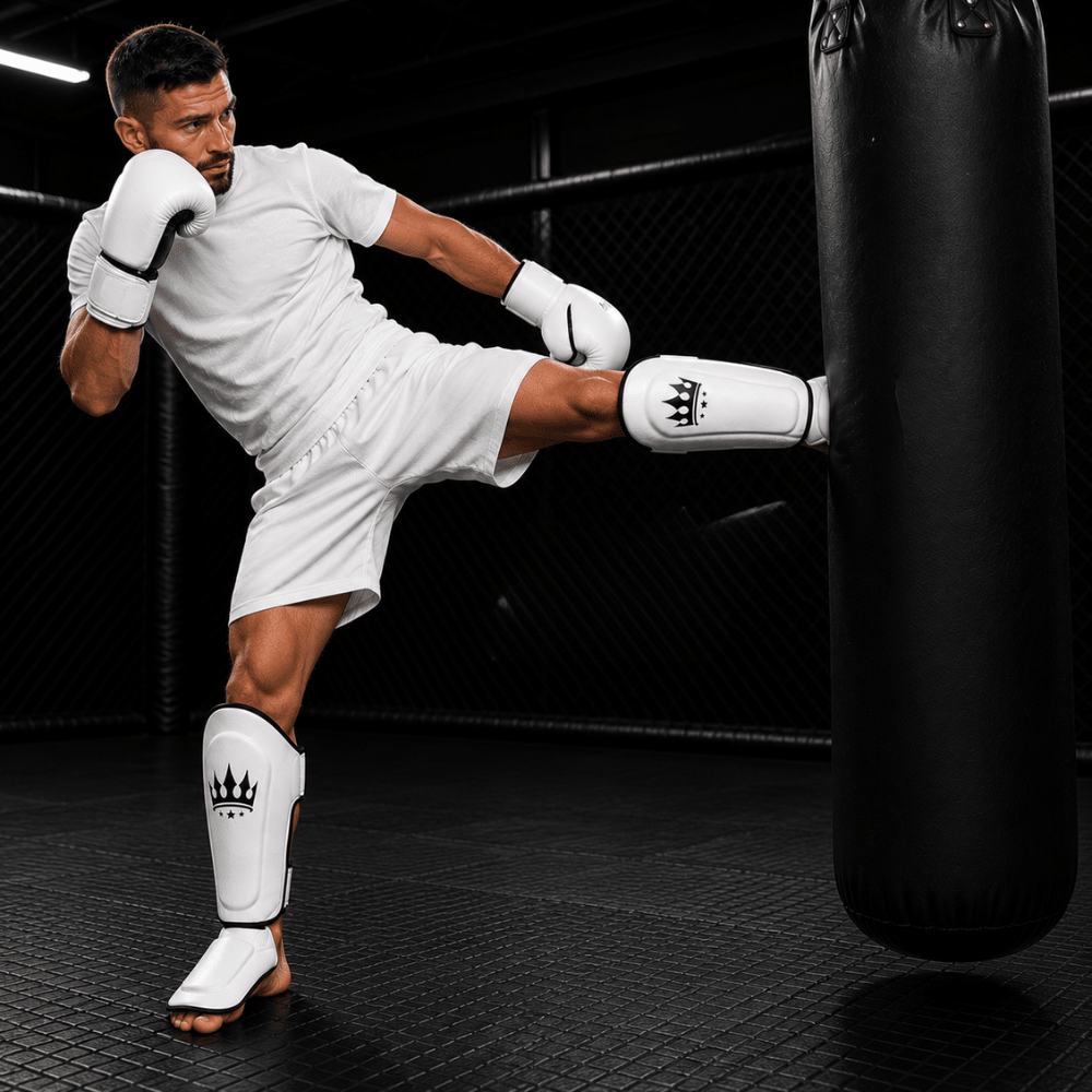 Playerz SparTech Shin Guards - White/Black