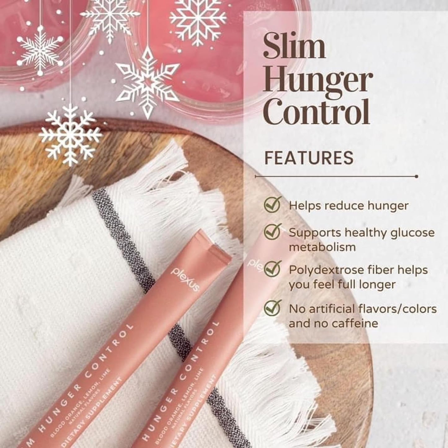 Plexus Slim Hunger Control — 30 Packets | Vegan & Gluten-Free Supplement for Satiety & Glucose Support