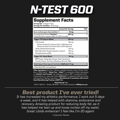 PMD N-Test 600: Advanced Nitric Oxide Booster for Men – 600mg Testofen
