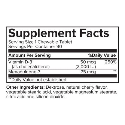 Portions Master Vitamin D3 + K2 5000 IU — Bone & Heart Health (60 Caps) • Non-GMO, Gluten-Free