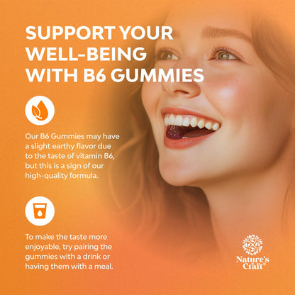Potent Vitamin B6 Gummies for Adults – Vegan B6 (Pyridoxine) for Mood, Energy & Nervous System Support