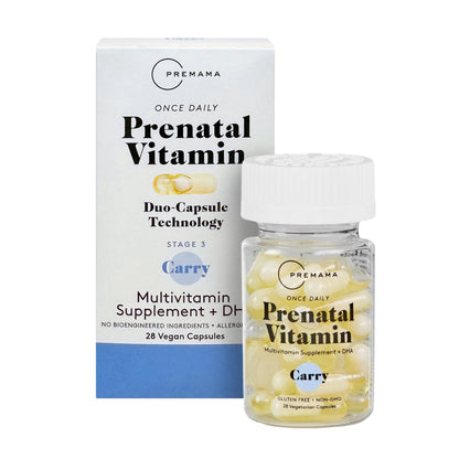 Premama Prenatal Vitamins for Women – Once-Daily Multivitamin with Folate & DHA | Vegan, Allergen-Free (28 Capsules)