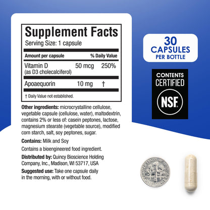 Prevagen Regular Strength 90 Capsules - 3 Month Supply | Apoaequorin 10mg + Vitamin D3
