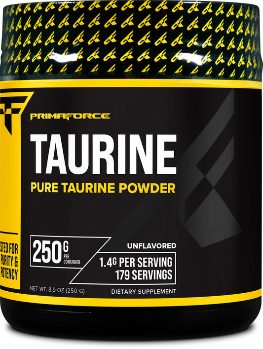 PrimaForce Taurine Powder 250g — مكمل غير معدّل وراثيًا وخالٍ من الغلوتين