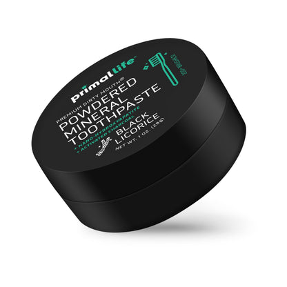 Primal Life Organics Dirty Mouth Toothpowder – Charcoal Black Licorice, 1 oz