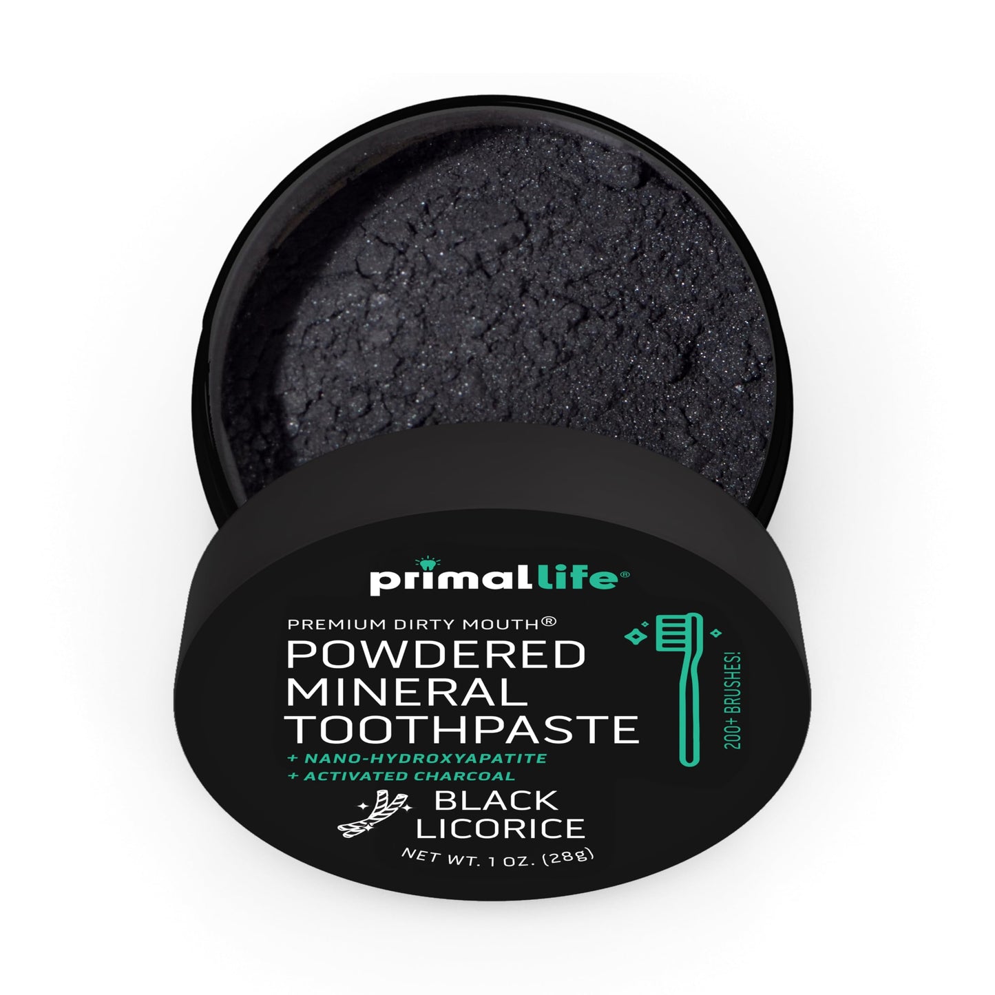 Primal Life Organics Dirty Mouth Toothpowder – Charcoal Black Licorice, 1 oz
