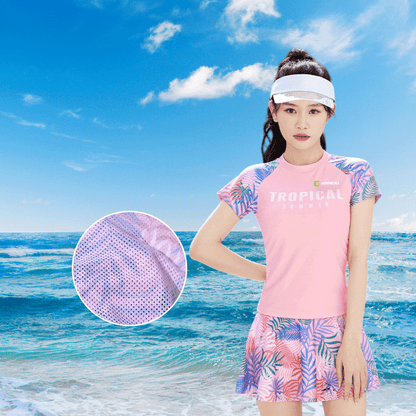 Printed Two-Piece Swim Skirt Set