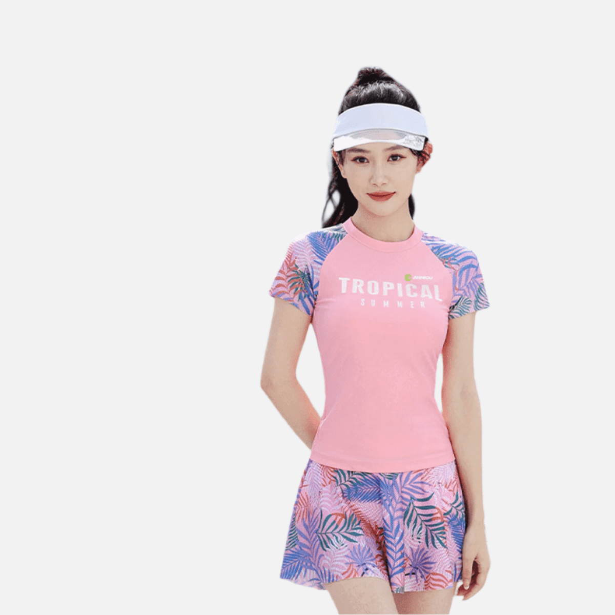Printed Two-Piece Swim Skirt Set