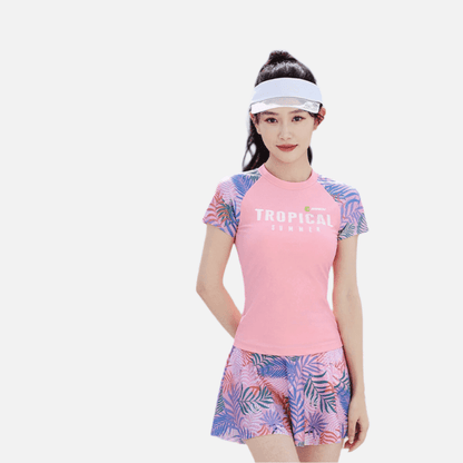 Printed Two-Piece Swim Skirt Set